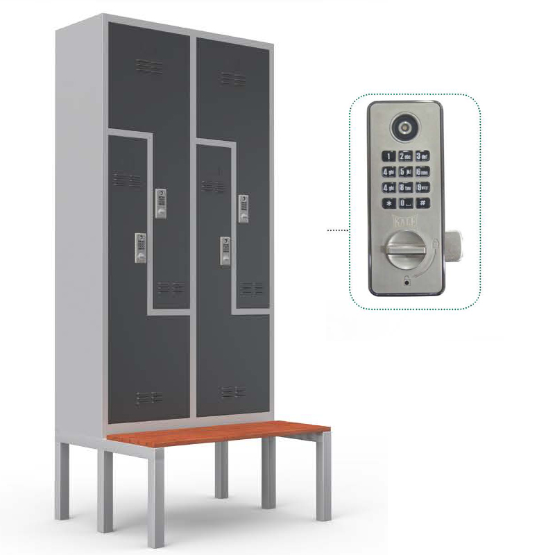 4'lü Soyunma Dolabı Oturmalı Elektronik Kilitli